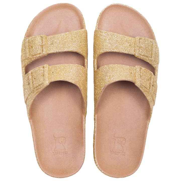 Cacatoès Trancoso Sparkly Gold scented Sandals-Women for wholesale by Cacatoès