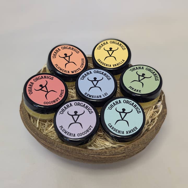 'Ohana Organics - Wholesale Solid Perfume - One set of Hawaiian solid perfumes w/o display