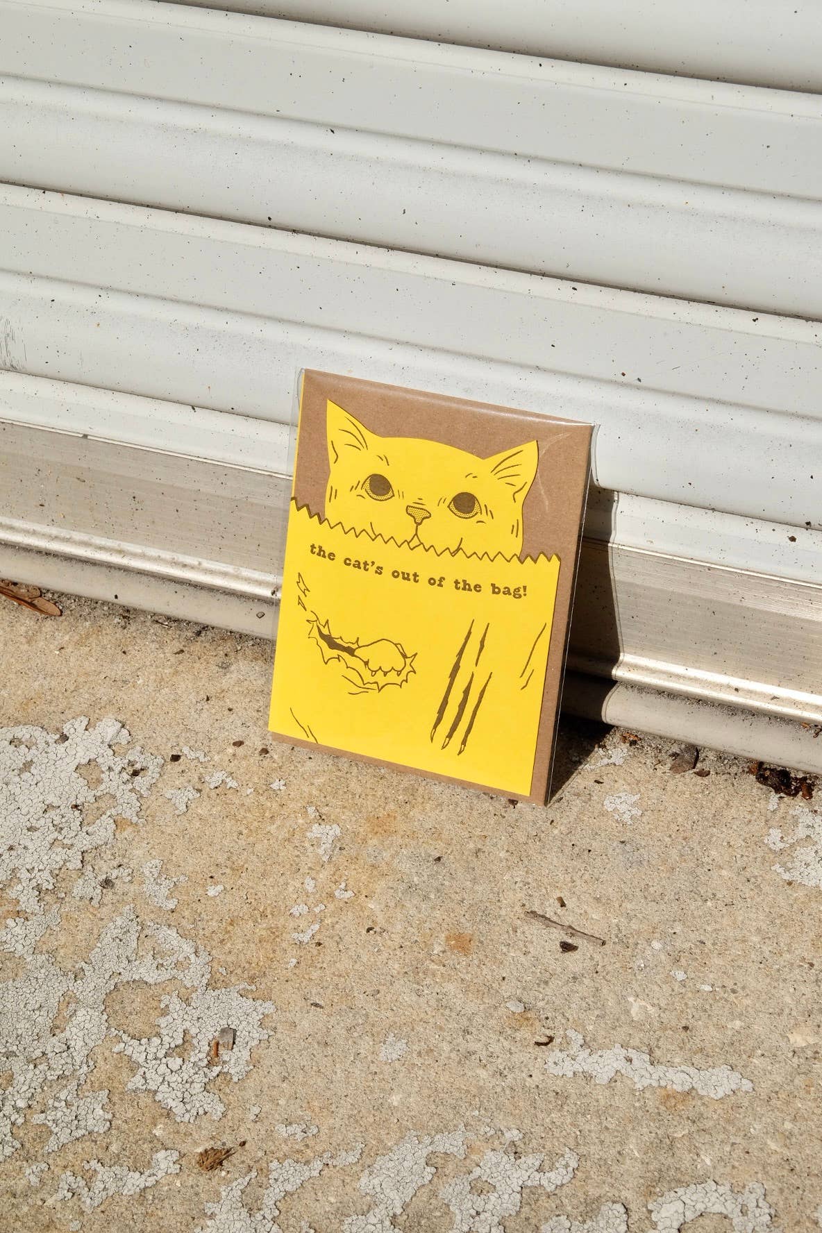 M.C. Pressure - Wholesale Everyday Greeting Card - Cats Out of the Bag Letterpress Greeting Card3