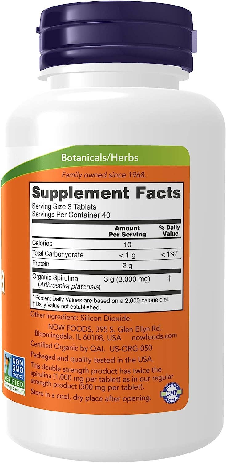 NutriCelebrity - Wholesale Oral Supplement/Vitamin - NOW Supplements, Certified Organic, Spirulina 1000 mg1