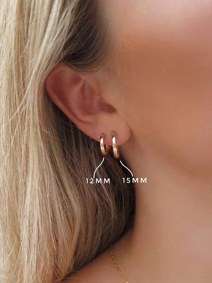 Brincos de Argola Lightning Bolt Grosso - Ouro Amarelo 14k por atacado de The Littl