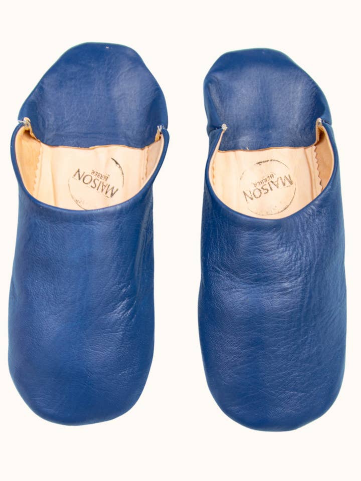 Moroccan Babouche Slippers - Blue for wholesale by Maison Berber