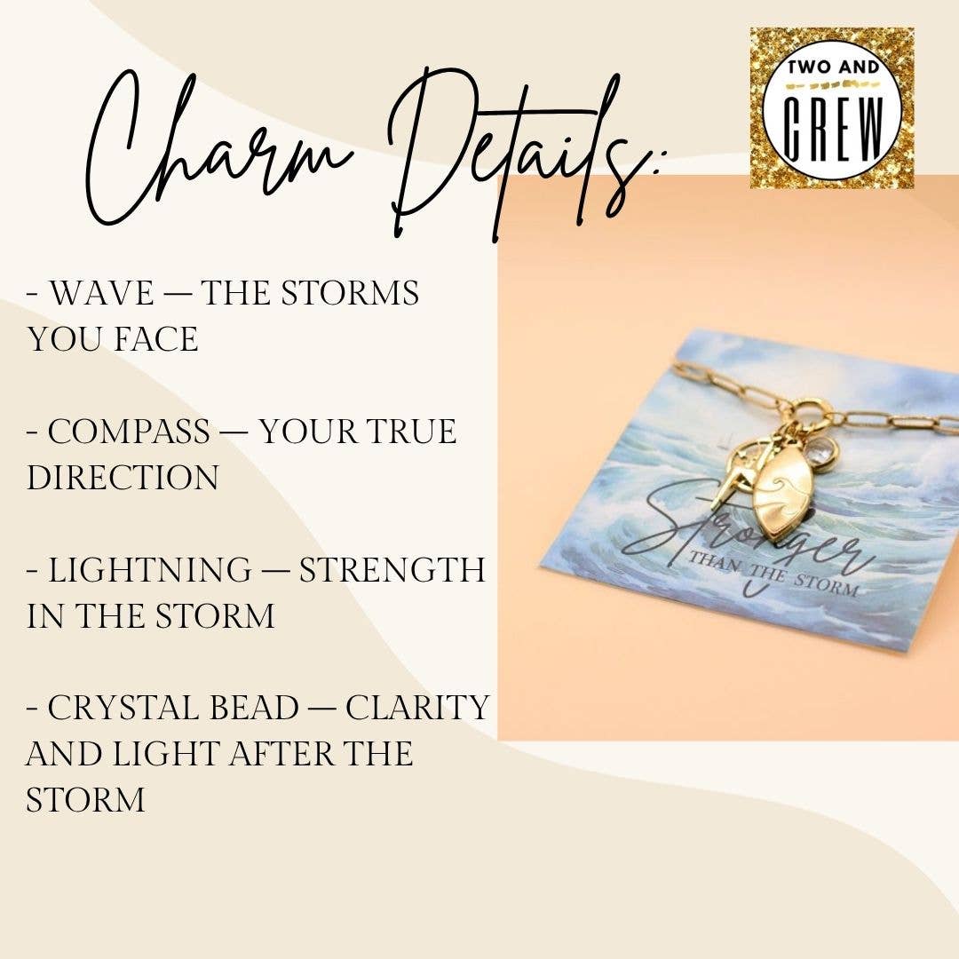Two and Crew - Faith Based Jewelry & Gifts - Wholesale Pendant/Charm Necklace - Stronger than the storm charm necklace  Faith Jewelry, Hope2