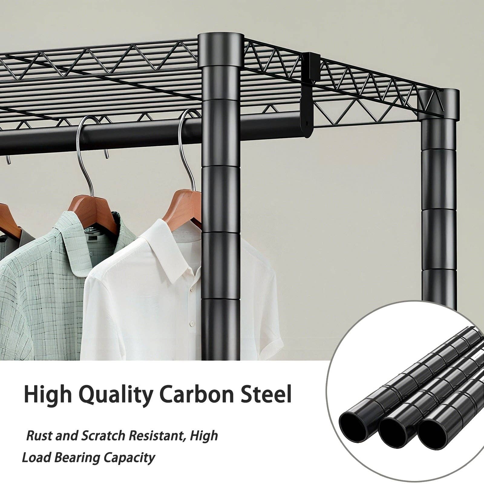 39F Inc. - Wholesale Coat Rack - Heavy Duty Freestanding Closet Rack with Shelves & Rails5