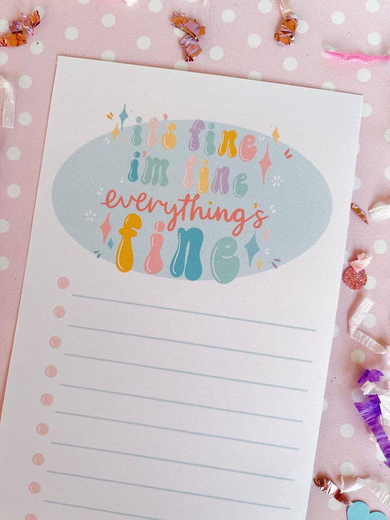 Live Sweet - Wholesale Notepad - 4x8 Its Fine I'm Fine Everything's Fine Notepad0