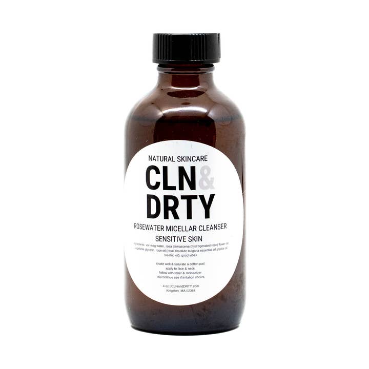 CLN&DRTY Natural Skincare - Wholesale Facial Cleanser - Rosewater Micellar Cleanser - for sensitive skin0