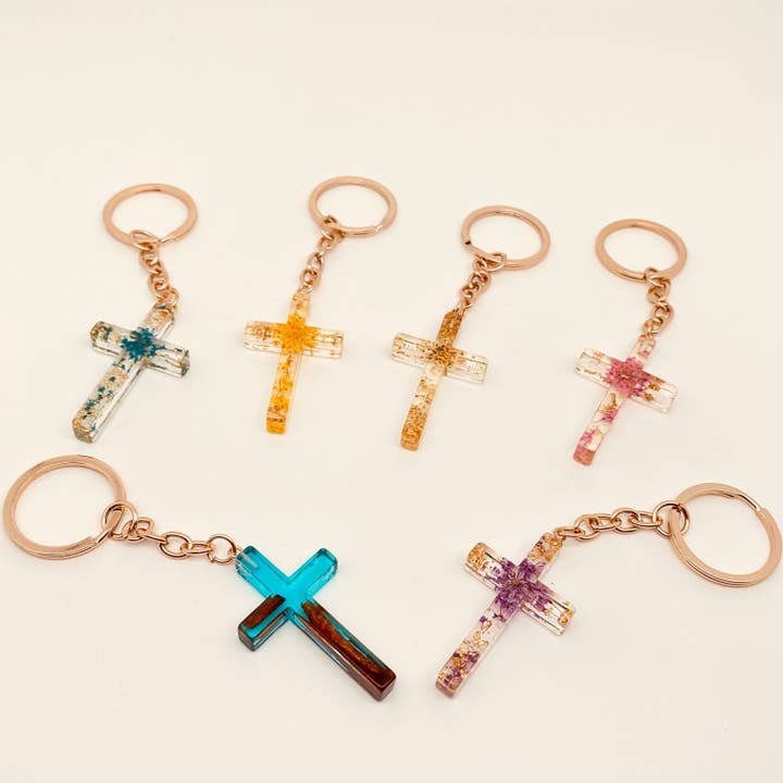 Mio Queena - Wholesale Keychain - Women's - Flower Cross Pendant Keychain Bag Ornament3
