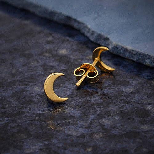 Fair Trade Ohrstecker Halbmond aus 14-karätigem Vermeil-Vermeil für den Großhandel von Style Coop
