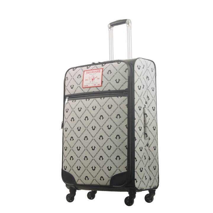 True Religion Soft Sided 31" Expandable, Spinner Luggage, BLACK for wholesale by True Religion