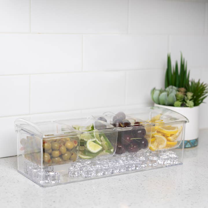 Fox Run Brands – Bandeja de servir por atacado – Caixa e bandeja de guarnição Outset Clear Bar, 6,5" x 16,25" x 5"4