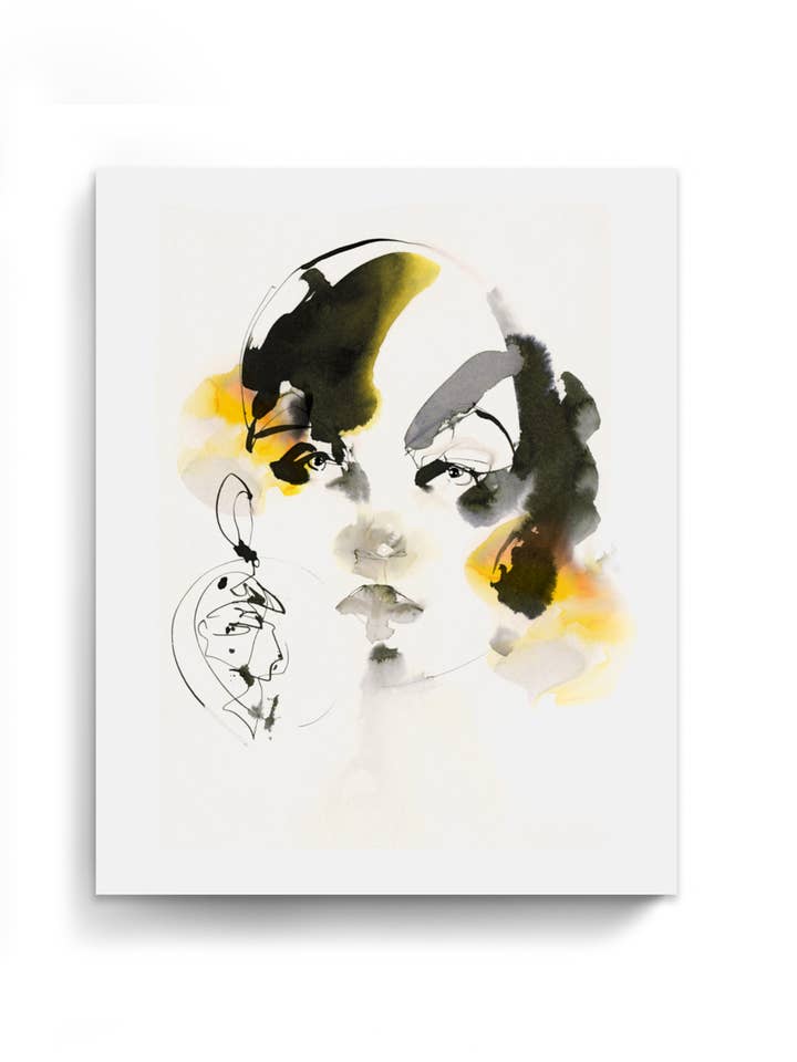 Portrait Wall Art Prints Loose Watercolor Face Paper & Canvas | Esa for wholesale by Marta Spendowska