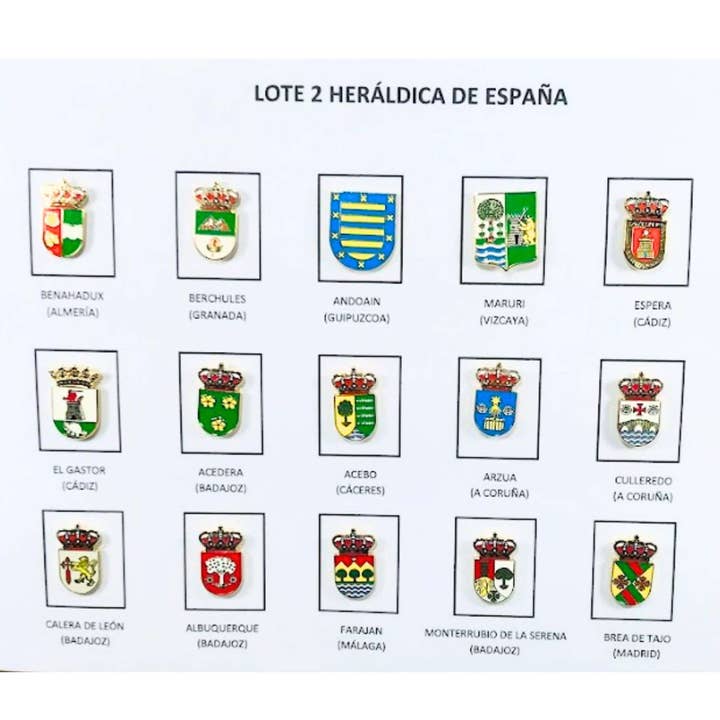 Astur Pins - Venta al por mayor Botón/prendedor - Pins - Lote Nº2 Escudos Heráldicos España