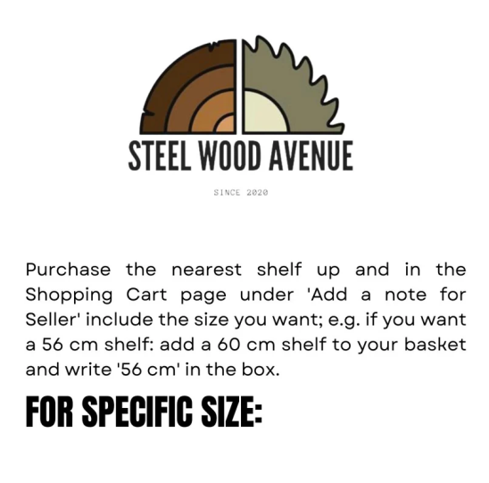 Steel Wood Avenue – wholesale Wall-mounted shelf – Rustic Deep Floating Shelf with Hidden Brackets - 30cm x 3.4cm8