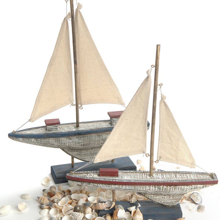 Studio Specialties - Wholesale Decorative Tabletop Object - SAIL BOAT WOODEN 10 1/2"X2"X15.5"