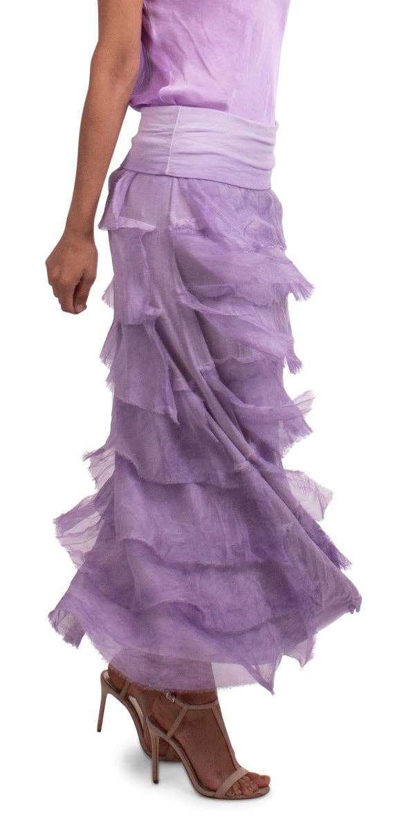 Gigi Moda - Vente Jupe – femme - Jupe volantée longue en soie41