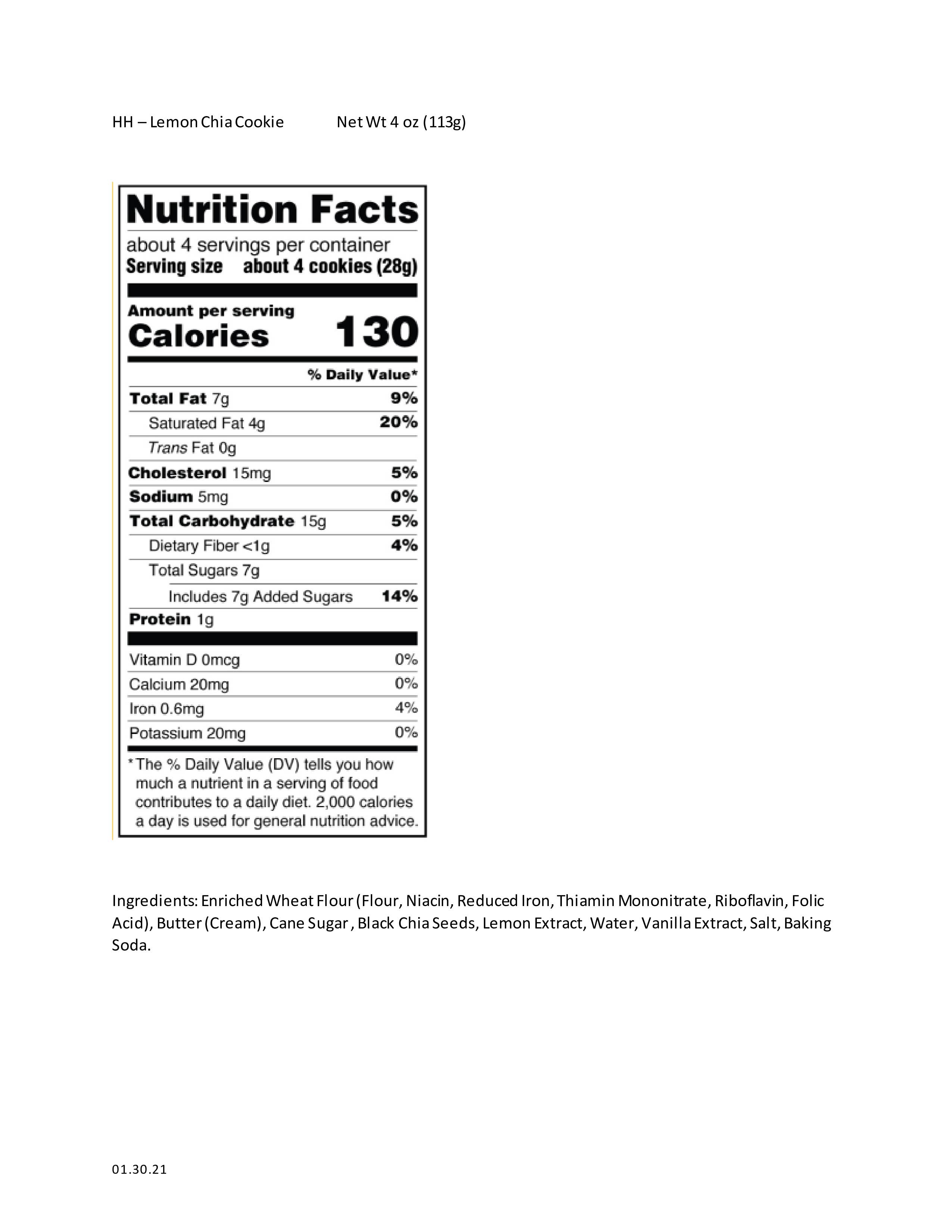 Audrey's Chia Cookies - Wholesale Cookie - Audrey's Chia Cookies - Lemon3