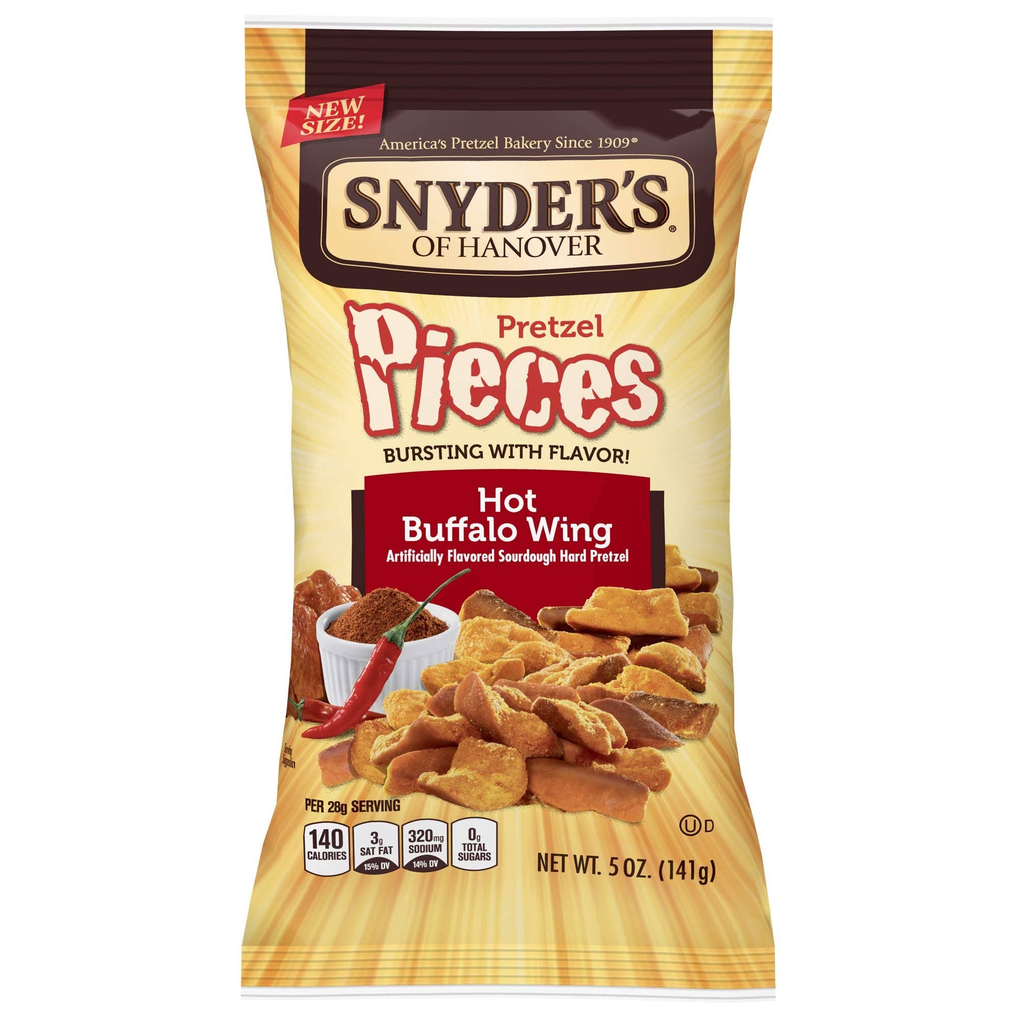 Shop The King - Vente Bretzels - Snyder's of Hanover Morceaux Buff Chaud 5 oz 8 par Sac0