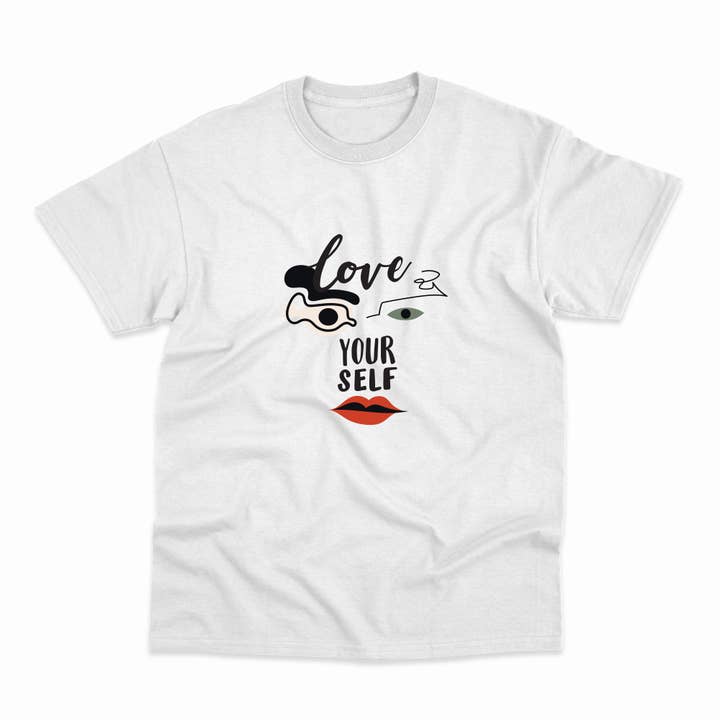 GoboxPrintCo – wholesale Skjorta - Unisex – Älska dig själv abstrakt ansikte T-shirt