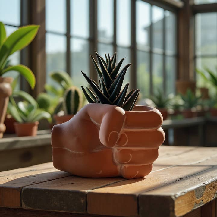 Simply Supplied Co - Venta al por mayor Macetas - Maceta de Barro Terracota Moderna Hecha a Mano | Regalo Bohemio | Divertido, Lindo3