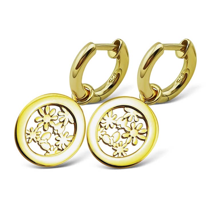 Jwls4u oorbellen Secret Garden Zilver Verguld JE020G voor wholesale door jwls4u