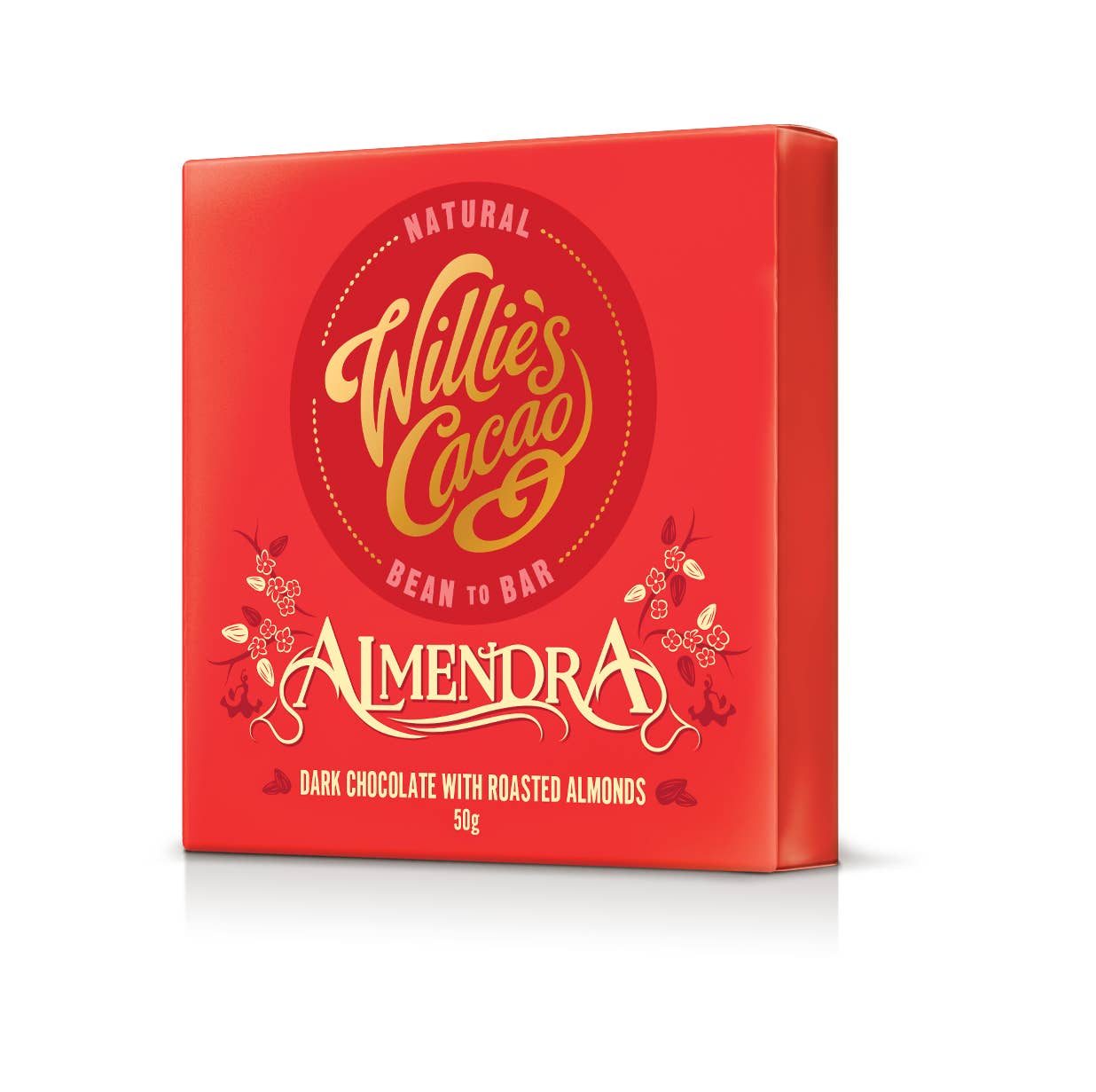 Willie's Cacao - Wholesale Chocolate bar - Almendra. Dark chocolate with almonds. Vegan. 50g bar