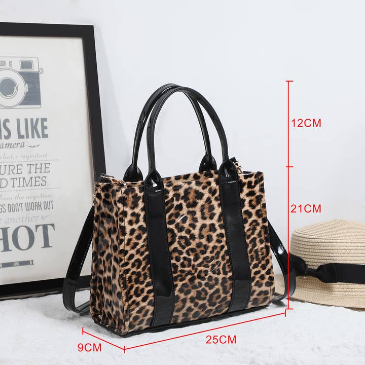 House of Milano – wholesale Tote bag – Women's – 25433 Leopard Print Patent Tote Bag3