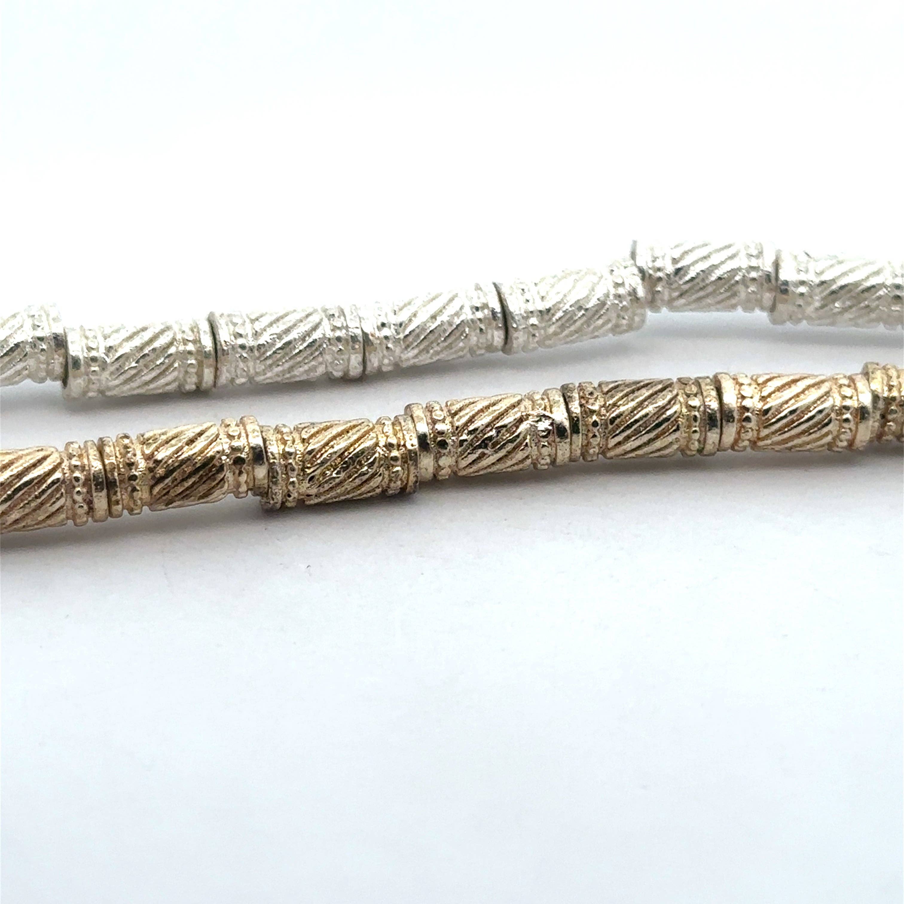 Purity Beads - Wholesale Beads - Decorative Tube Gold Finish and silver plated Tubes, E-coated | Purity Beads2