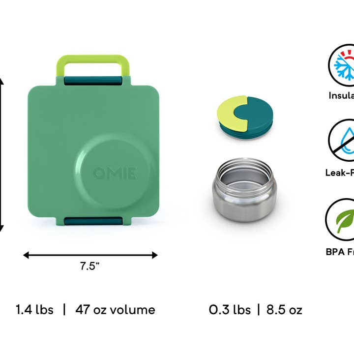 OmieLife - Wholesale Lunch Bag/Box - Kids - OmieBox: Green Meadow