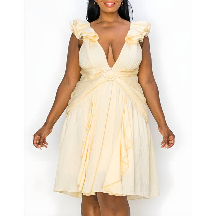 BEIGE VESTIDO ABRAZO RADIANTE PLUS de venta al por mayor en Faire