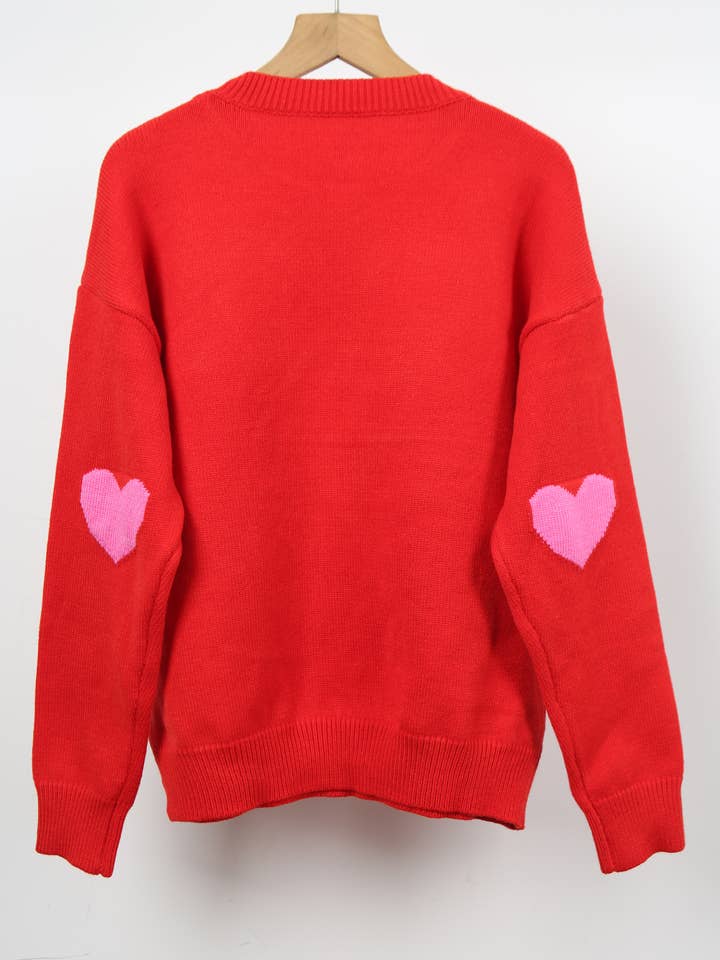 Hope & Sunshine - Wholesale Knit Sweater - Women's - Valentine's Heart Pullover Sweater36