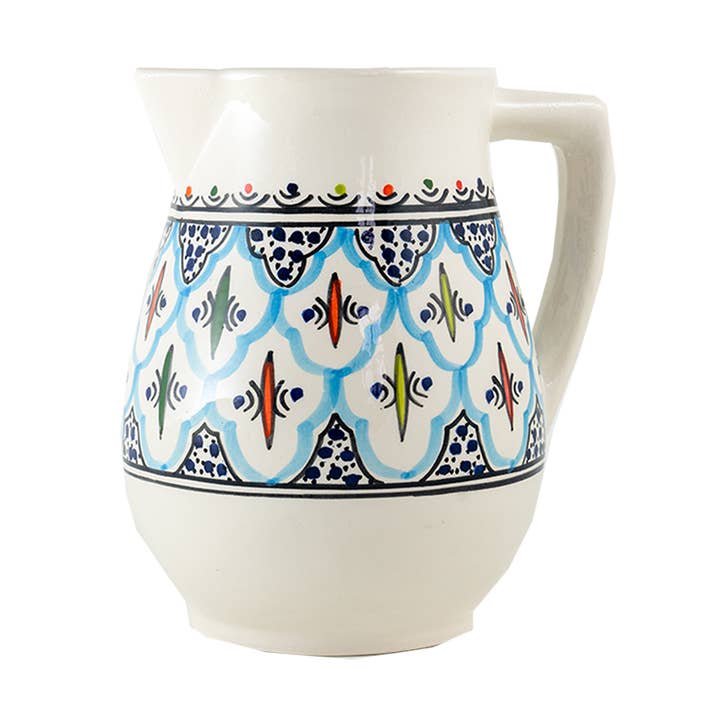 Sobremesa - Vendita all'ingrosso Caraffe - Brocca in ceramica Rosette con manico | Vaso a brocca0