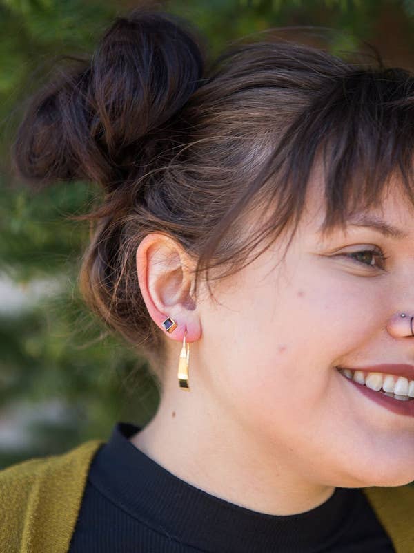 Fair Anita - Wholesale Stud/Post Earrings - Crystal Waters Studs - Brass1