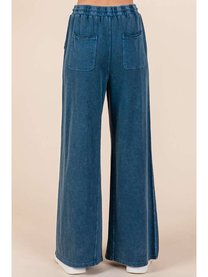 mittoshop - Wholesale Pants - Women's - MINERAL WASH FRENCH TERRY WIDE LEG PANTS30