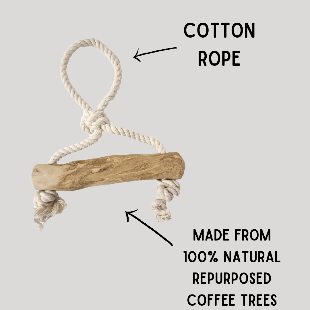 Advance Pet Products - Wholesale Pet Chew Toy - Dog - COFFEE WOOD and ROPE tug and chews! Made with real, ecologic1