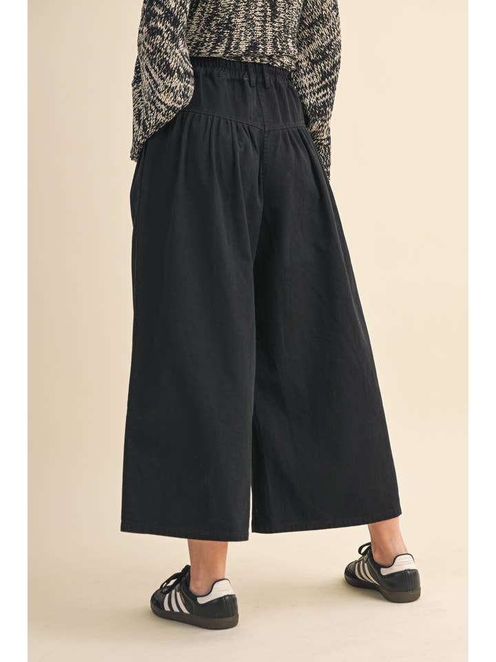 Klesis - Wholesale Pants - Women's - IP1419 COTTON TWILL HIGH WAIST CROPPED WIDE LEG PANTS0