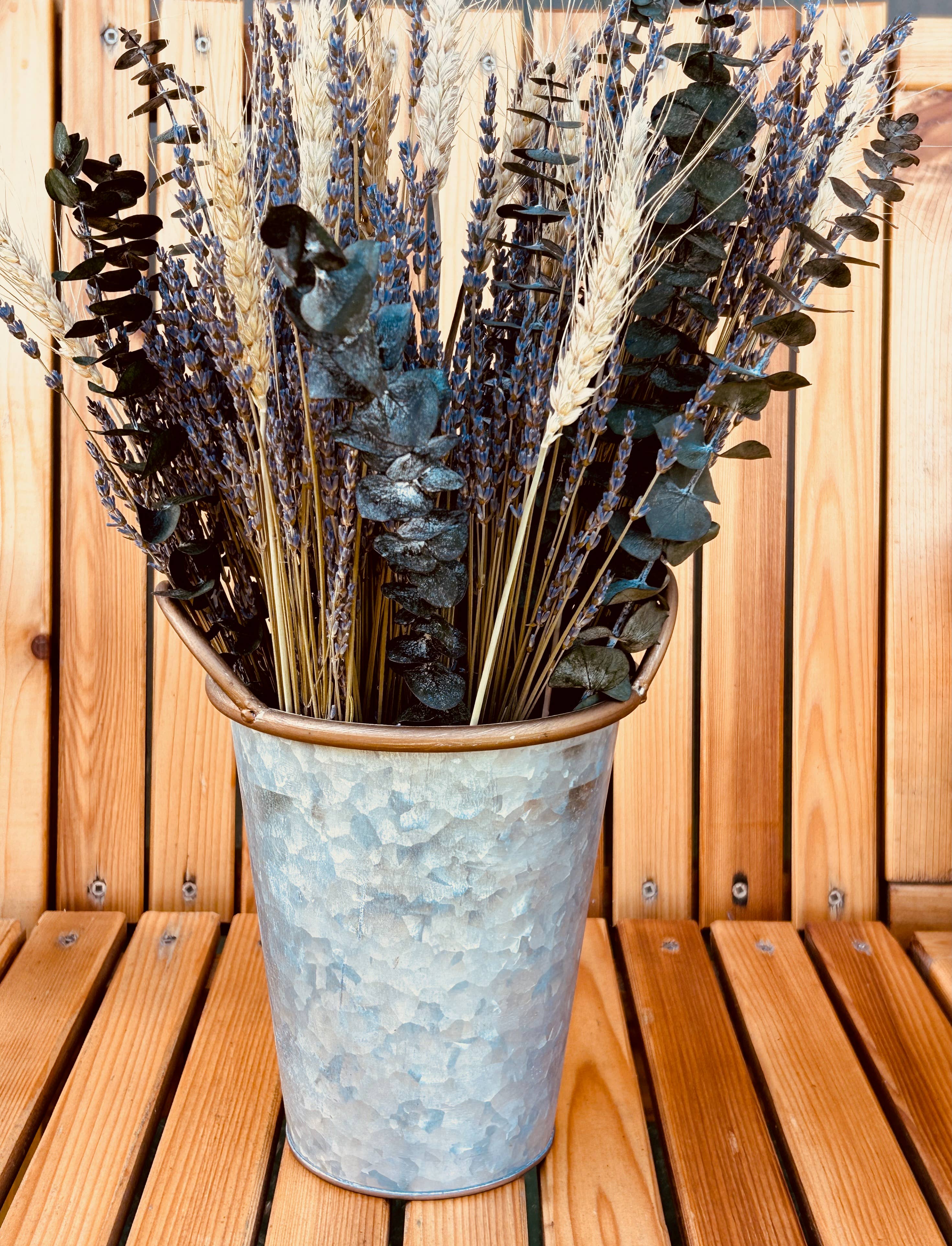 Lavender Creek Farm - Wholesale Dried/Pressed Flowers - Dried French Lavender Bouquet with Eucalyptus and Wheat2