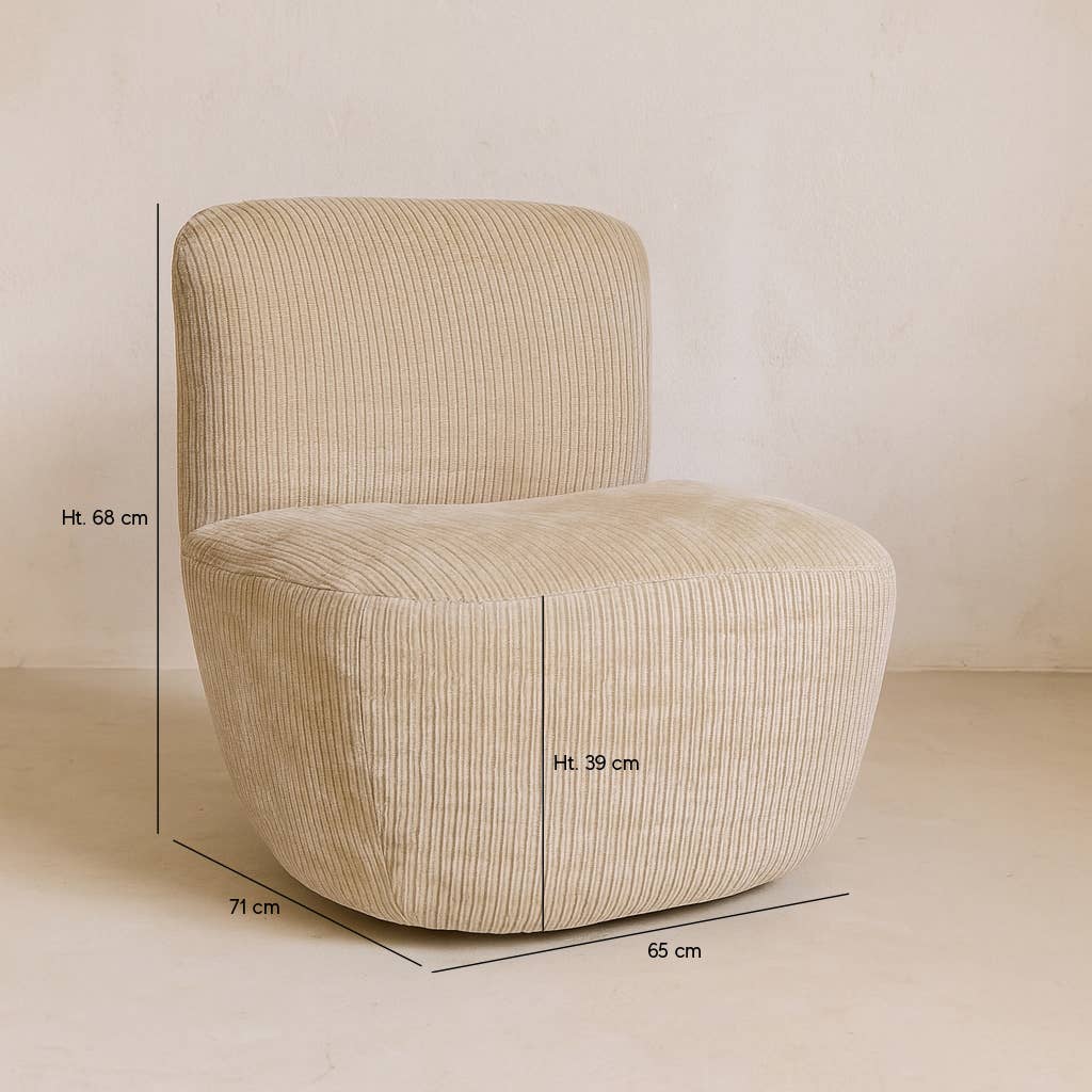 Now's Home - Wholesale Sofa - BEIGE CORDUROY FABRIC ARMCHAIR 65X71X68CM COME5