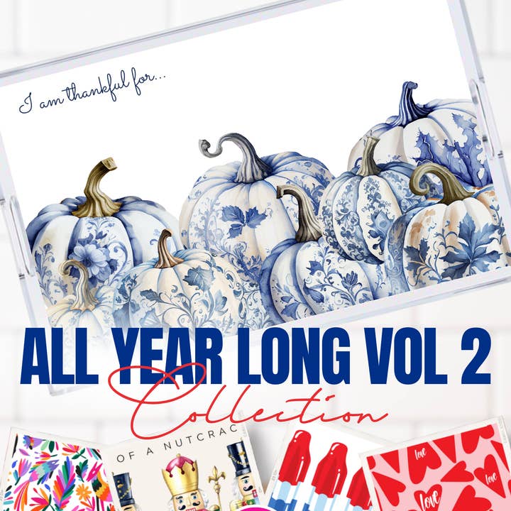 TAYLOR GRAY - Wholesale Decorative Tray - 11x17 ALL YEAR LONG VOL 2 insert set of 12