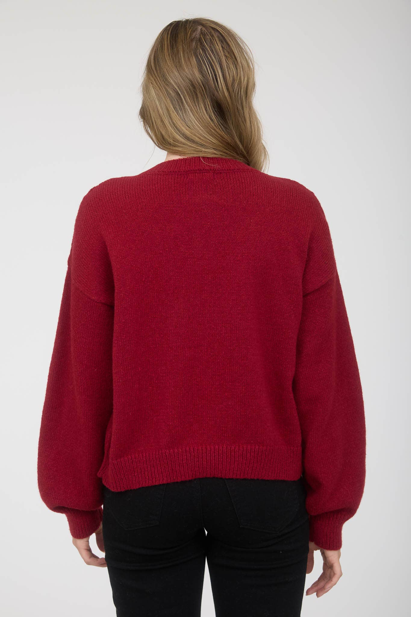 Blu Pepper - Wholesale Knit Sweater - Women's - CHECKERED TOGGLE BUTTON DOWN KNIT CARDIGAN1