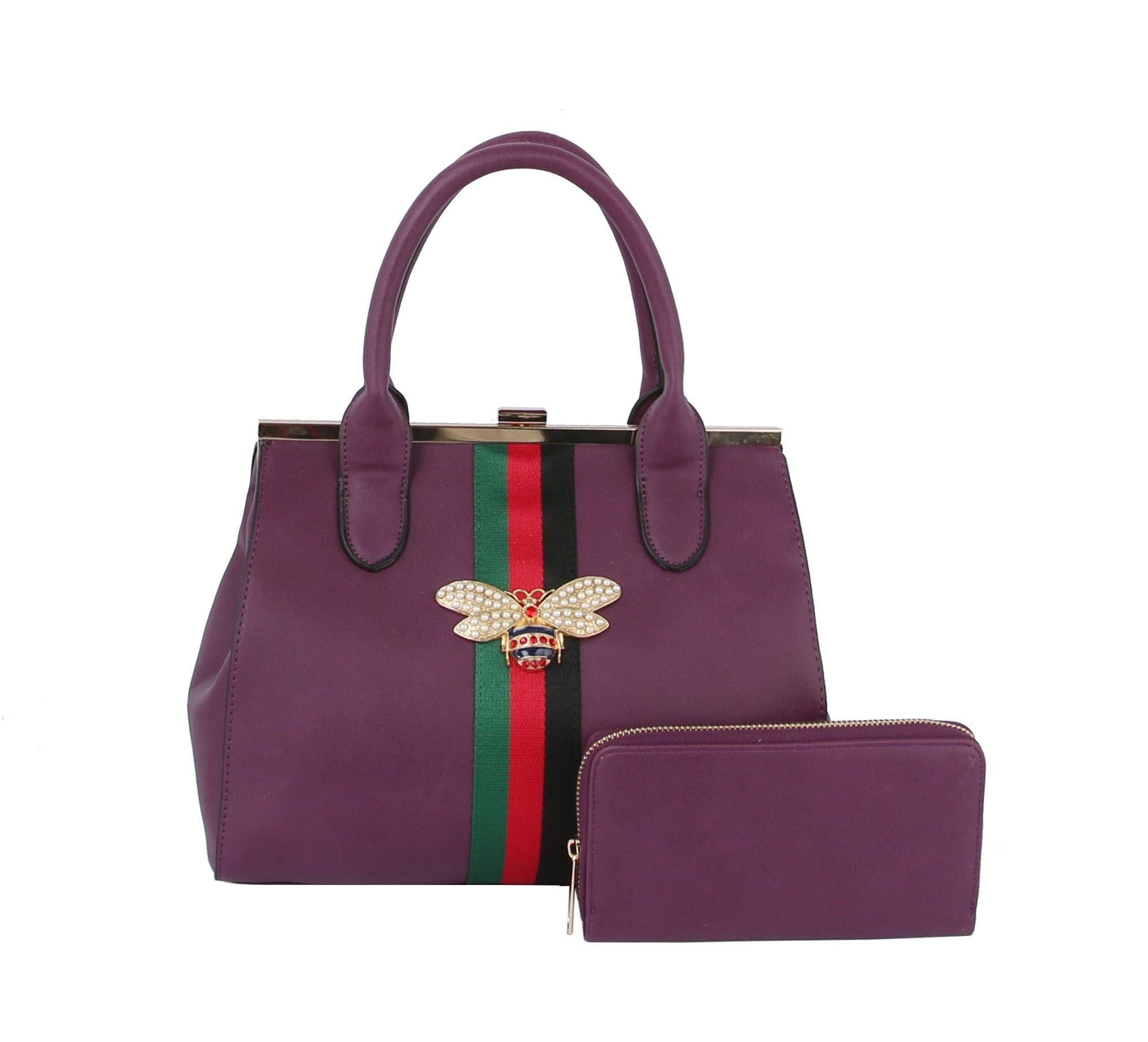 Handbag Factory Corp – wholesale Bärkasse - Dam – Handväska och axelremsväska 2 i 1 med guldfärgade detaljer10