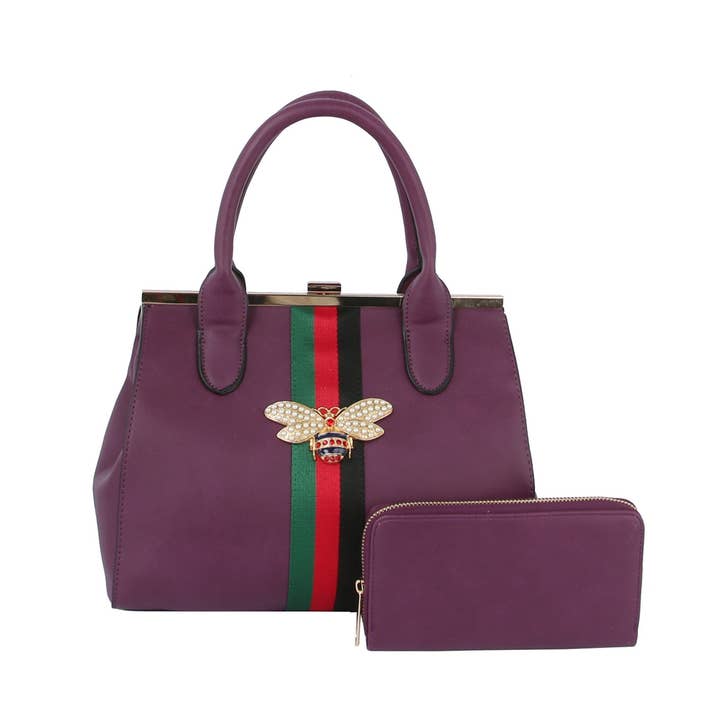 Handbag Factory Corp – wholesale Bärkasse - Dam – Handväska och axelremsväska 2 i 1 med guldfärgade detaljer10