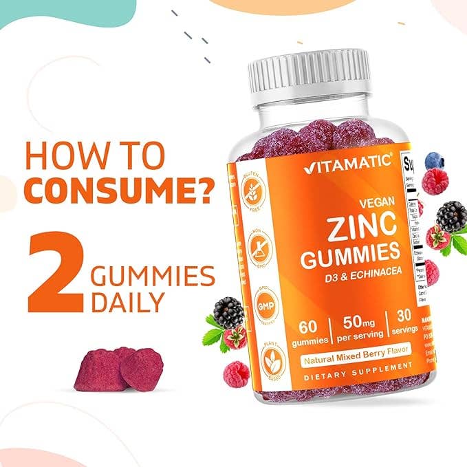 Vitamatic - Wholesale Oral Supplement/Vitamin - Vitamatic Zinc 50mg | 60 Vegan Gummies