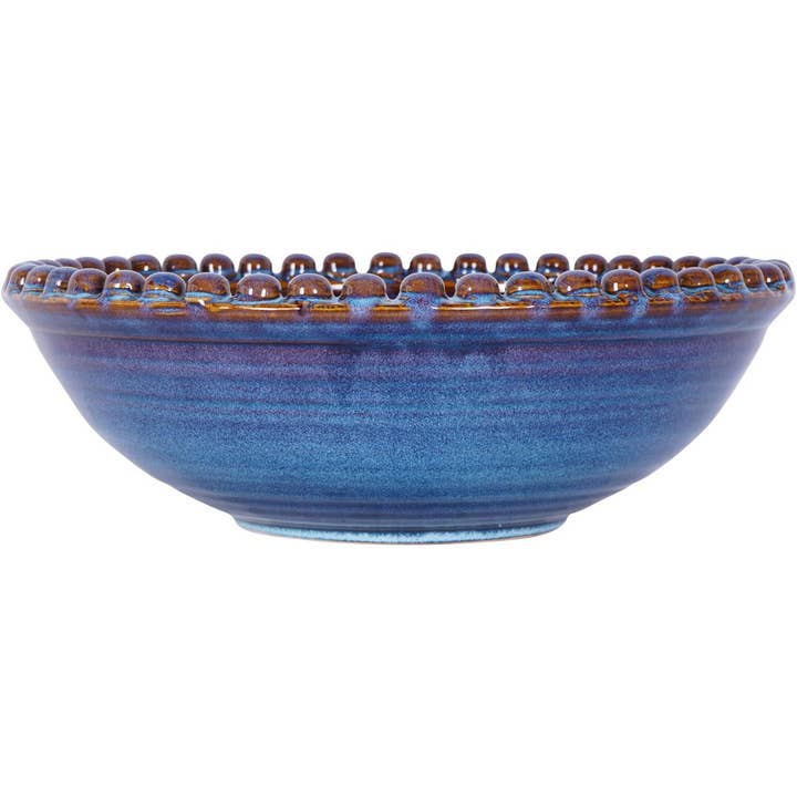 The Libra Company - Wholesale Decorative Plate/Dish/Bowl - Mediterranean Reactive Glaze Ceramic Bowl Blue
