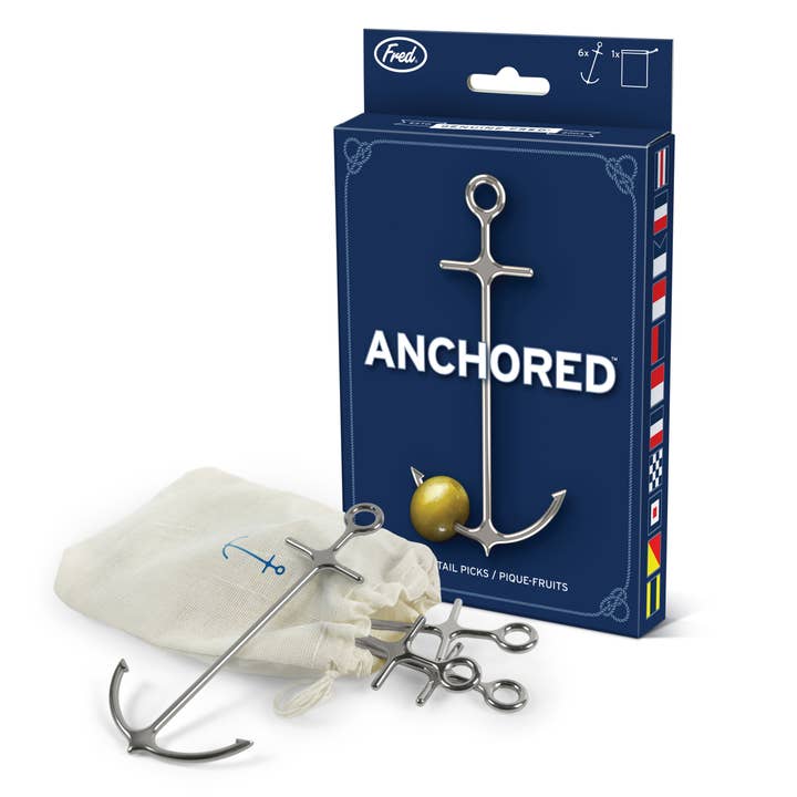 Fred & Friends - Wholesale Cocktail Pick - ANCHORED - Cocktail Picks - Set of 6