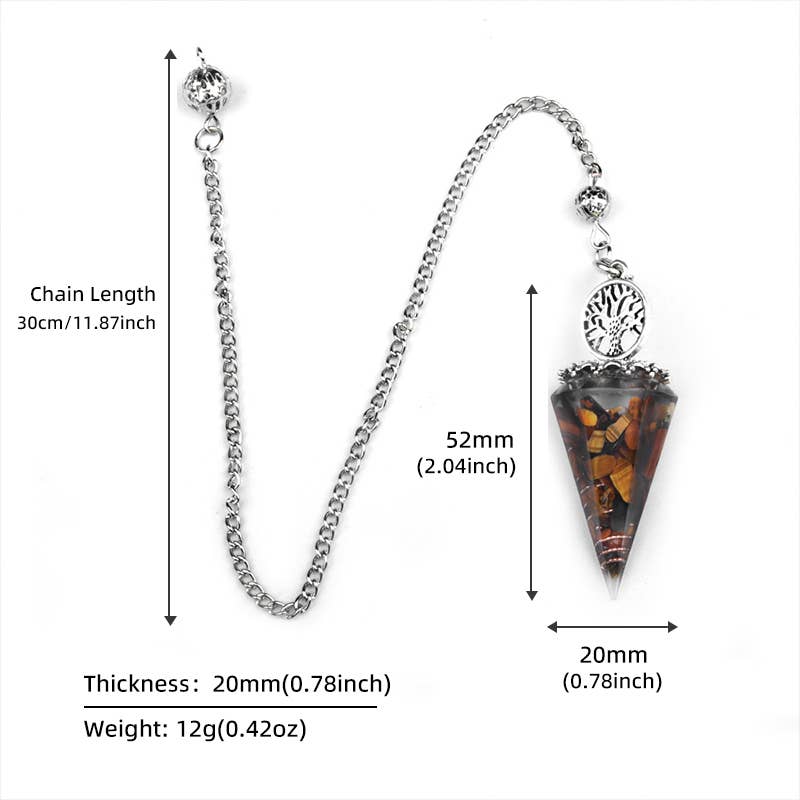 Gemcohub - Wholesale Spiritual Stone/Crystal - Tree of Life Resin Crystal Pendulum16