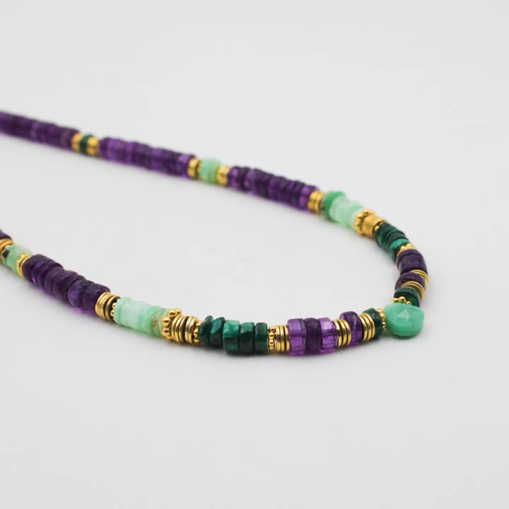 Collier heishi et goutte - MARGAUX pour la vente par L'Atelier des Dames