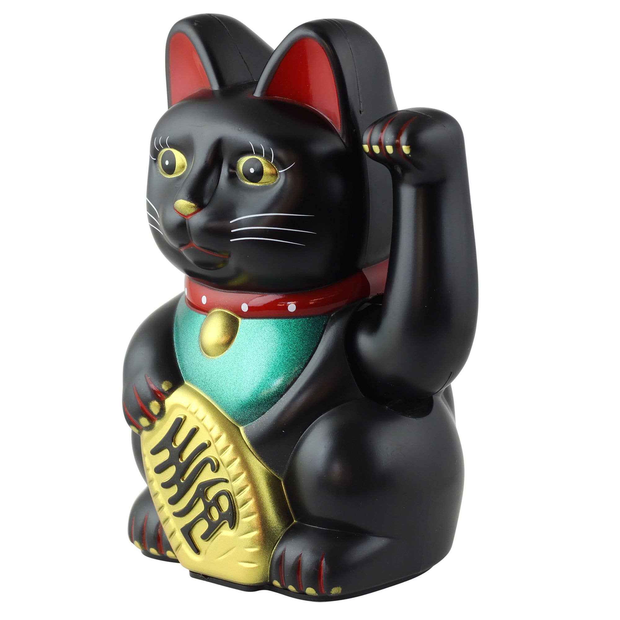 Tribal Trade GmbH - Venta al por mayor Figura decorativa - Gato de la suerte Maneki-neko negro de 15 cm que mueve la pata1