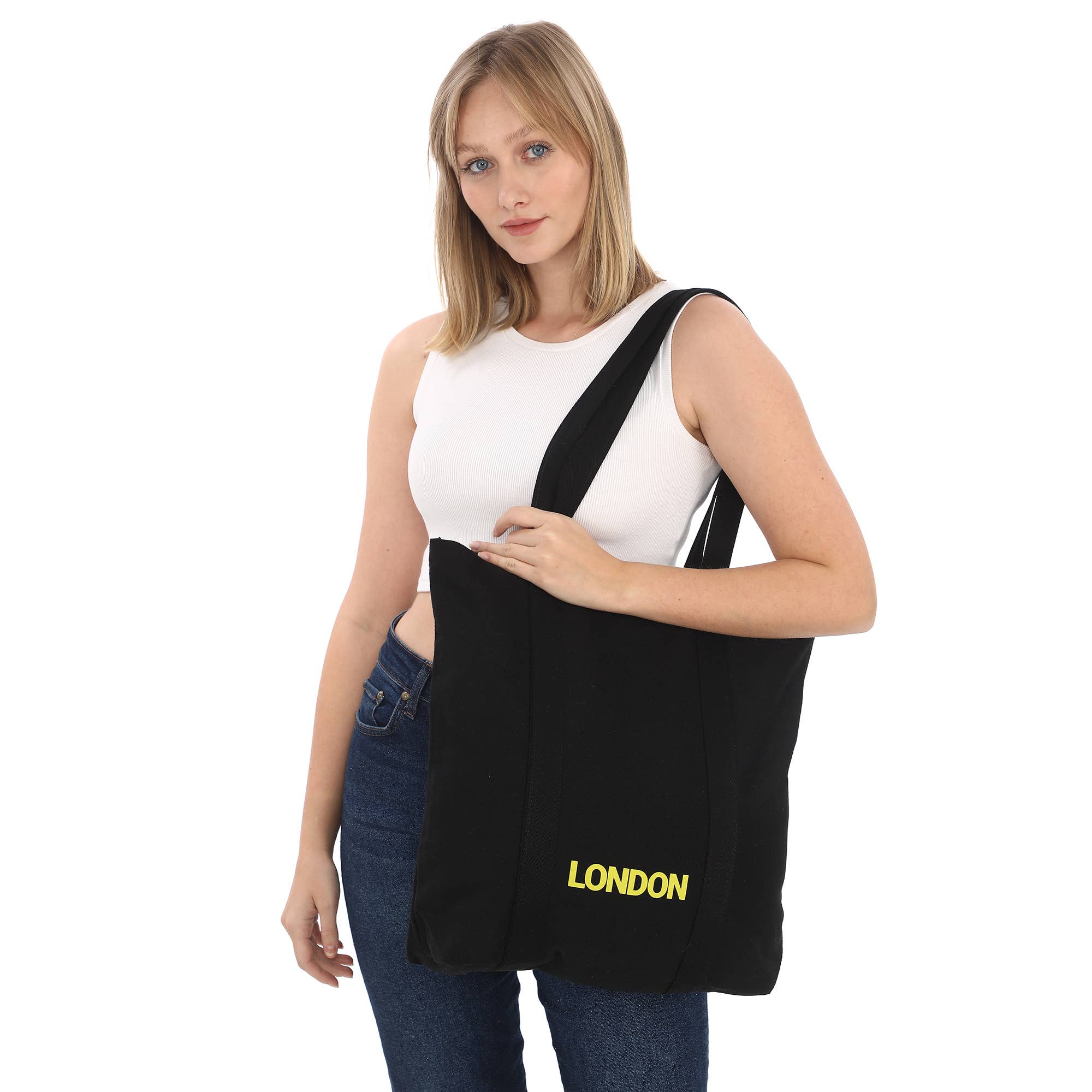 thetotebagie – wholesale Tote bag – Women's – Black Cotton Tote Bag | Large Eco-Friendly Shopper bag1