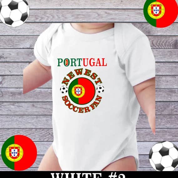 Portugal Newest Soccer Fan Infant Bodysuit Onesie Romper for wholesale by Worldwide Souvenir Mart