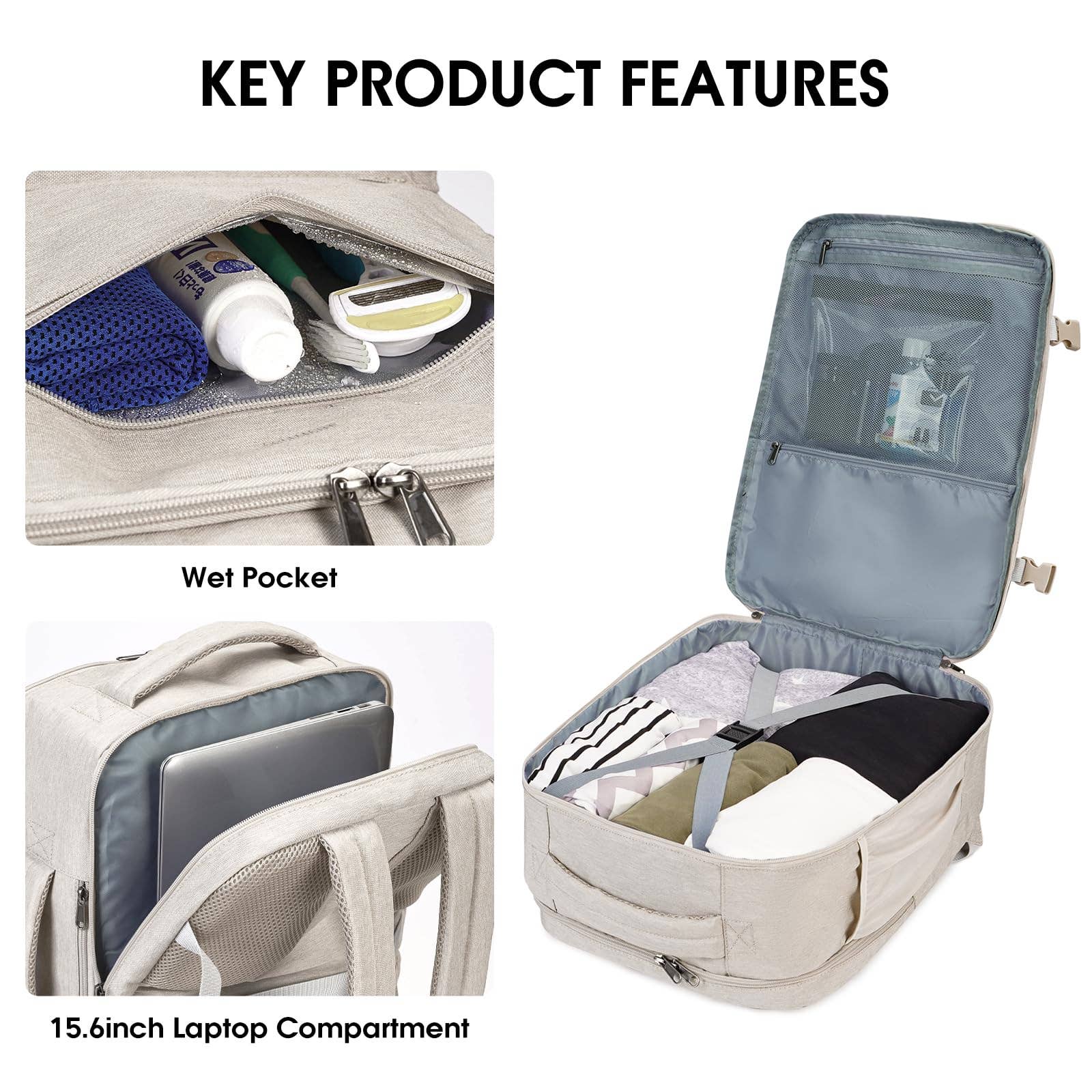 wandf - Wholesale Backpack - Unisex - Laptop Backpack 17 Inch with Wet Pocket For Spirit Airlines42